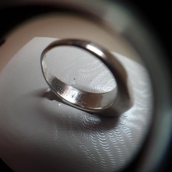 Sleeping Beauty Turquoise Inlay Sterling Band Ring - Picture 6 of 6